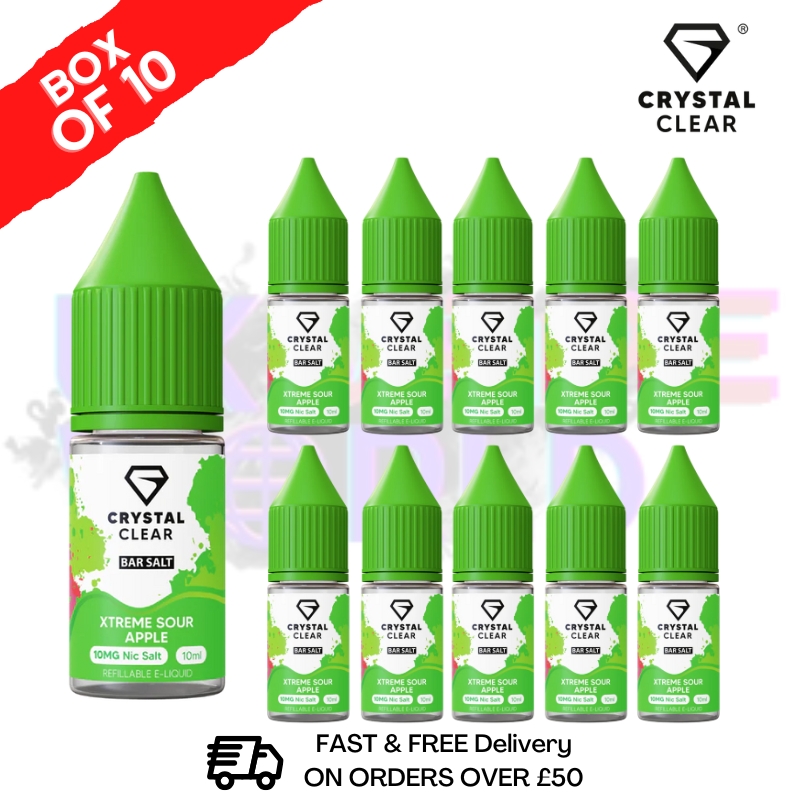 Xtreme Sour Apple Crystal Clear Nic Salt Box Of 10 - Only £17.99 - ukvapeworld