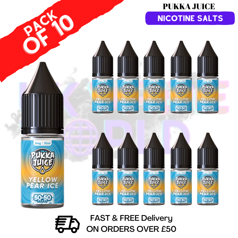 Yellow Pear Ice Pukka Juice Nic Salt Box Of 10