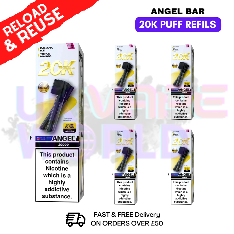 Shop Yellow Edition Angel Bar 20K REPLACEMENT PODS Box Of 5 - UK Vape World