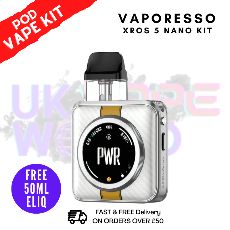 Yellow Satin Vaporesso Xros 5 NANO Pod Kit + 50mL Eliquid - ukvapeworld