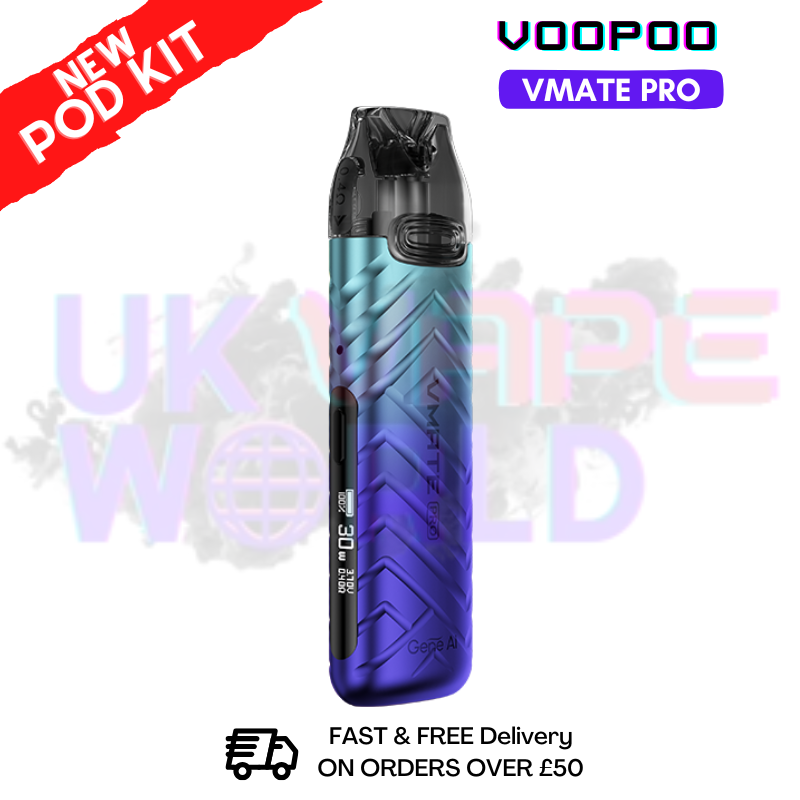 Shop Armour Blue Voopoo Vmate Pro pod Kit + Free Nicsalt - ukvapeworld