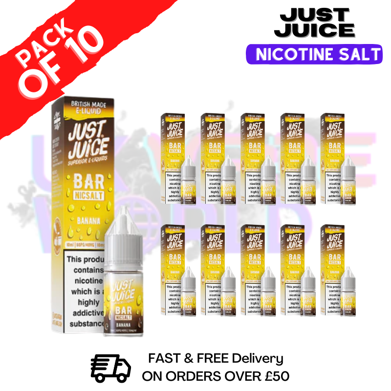 Shop Banana Just Juice Nic Salt Box Of 10 - ONLY £17.99 - UK Vape World