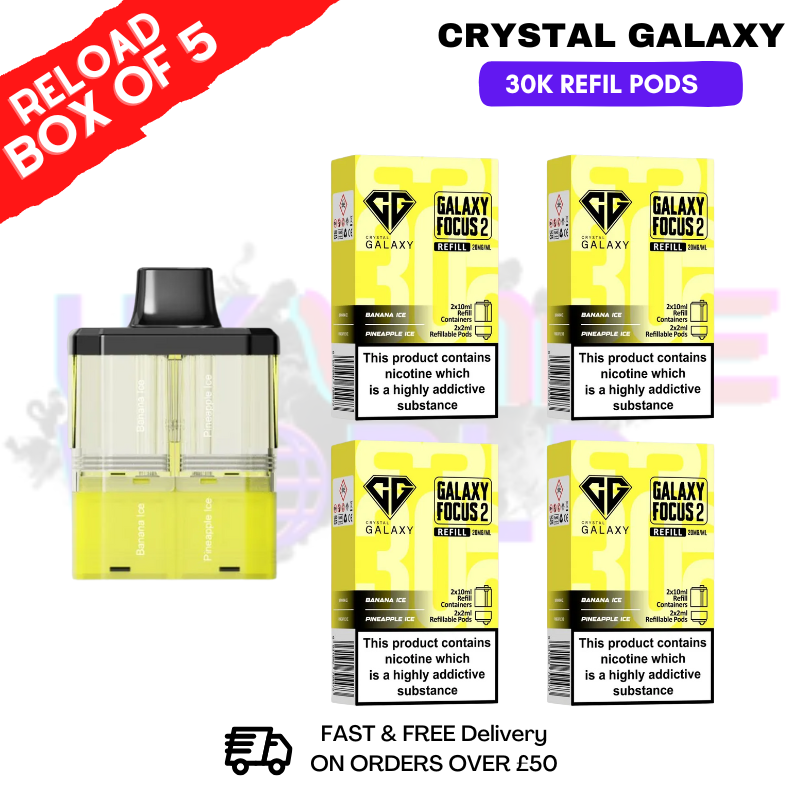 Shop Banana Ice Crystal Galaxy 30K Replacement Pods Box Of 5 - Ukvapeworld
