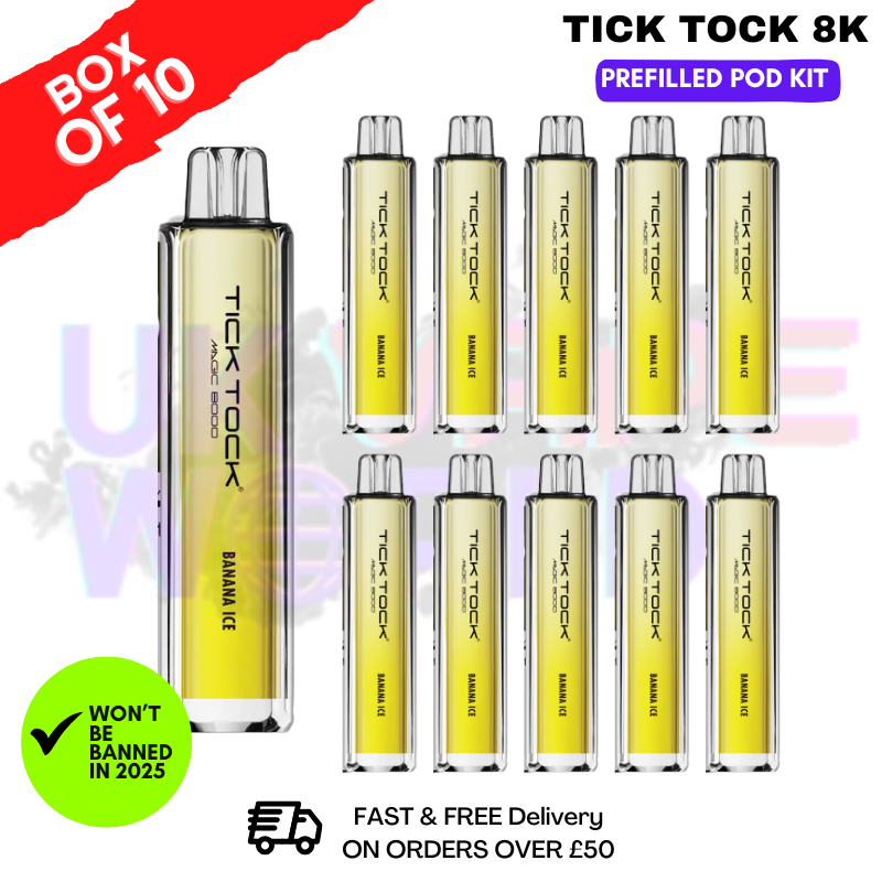 Banana ICE Tick Tock Magic 8000 8K Box Of 10