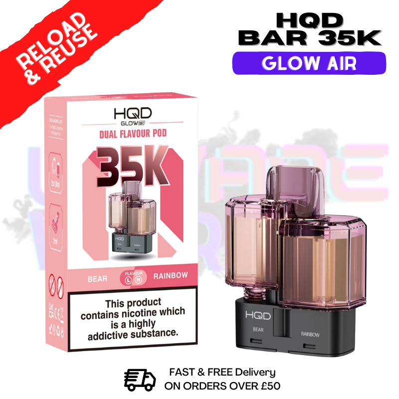 Bear HQD 35K Glow Air Replacement Pods - ukvapeworld