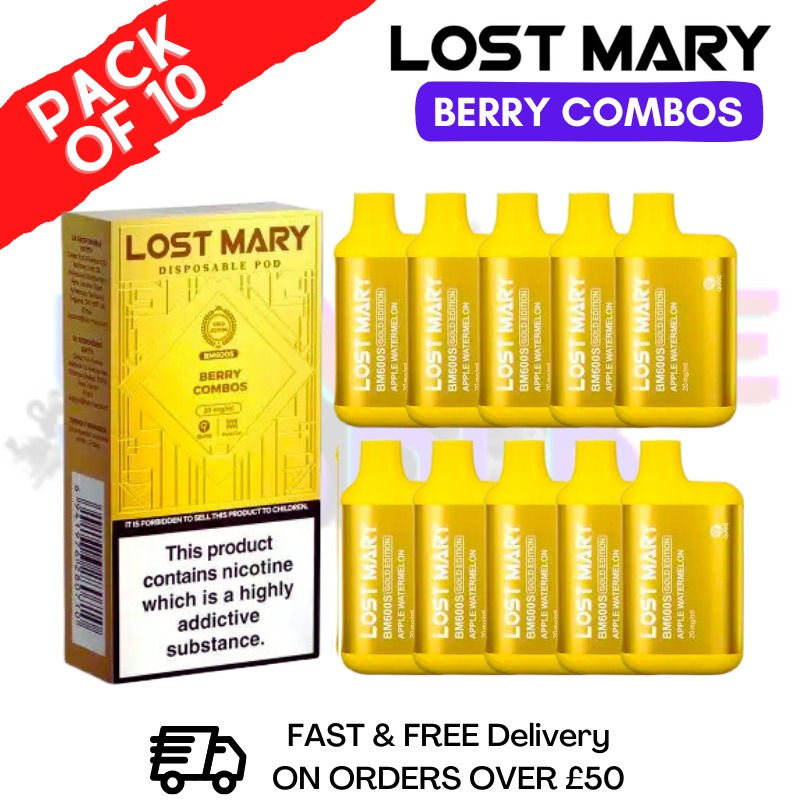 Shop Berry Combos Gold Lost Mary 600Puff Disposable Pod Kit - UK Vape World