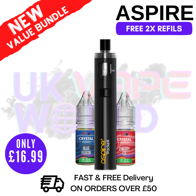 Shop Aspire Pockex Black AIO Vape Pen Starter Kit | Cheapest - UK Vape World