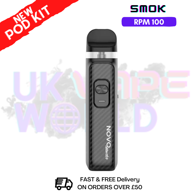 Black Carbon Fiber Smok Novo Master 30K Pod Kit + Free Nic Salt (PRICE £12.99) - ukvapeworld