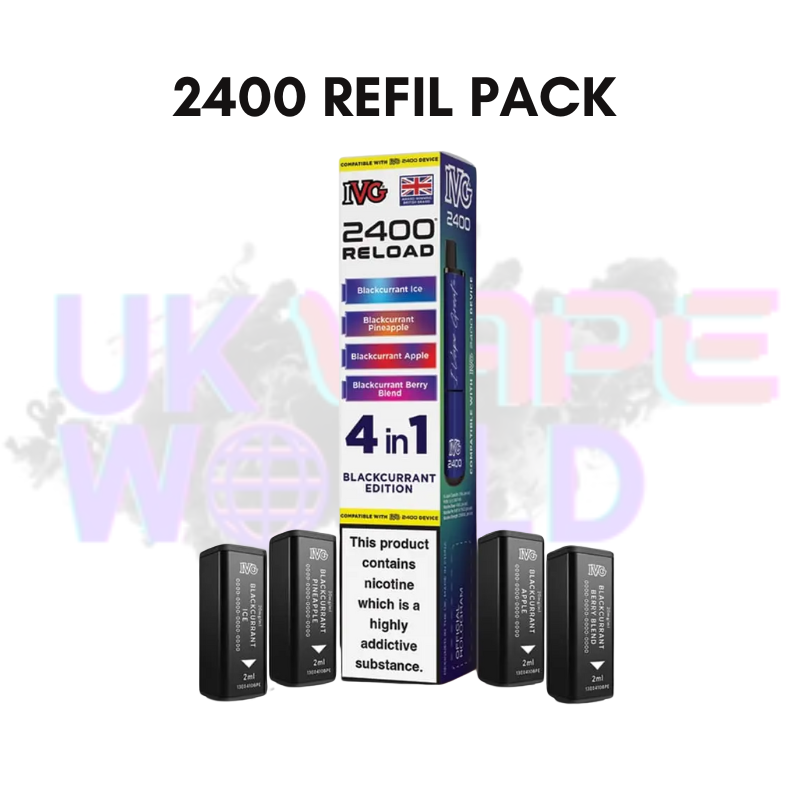 Blackcurrant Edition IVG 2400 RELOAD Pods - Box Of 10