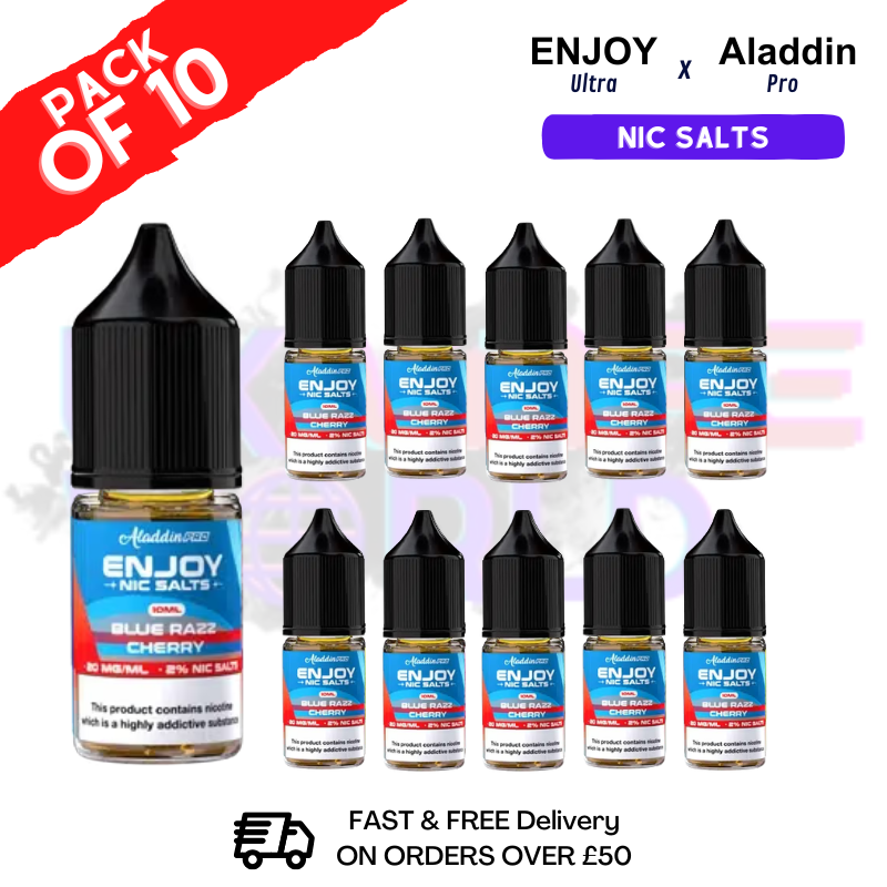 Shop Blue Razz Cherry Enjoy Ultra X ALADDIN Nic Salt Box Of 10 - UK Vape World