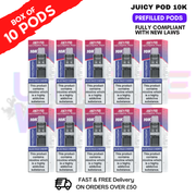 Shop Blue Razz Cherry Juicy Pod 10K Prefilled Pods Box Of 10 - UK Vape World