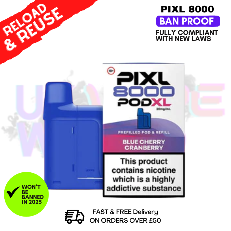 Blue Cherry Cranberry Pixl 8K Replacement Pods (Refil Pack)
