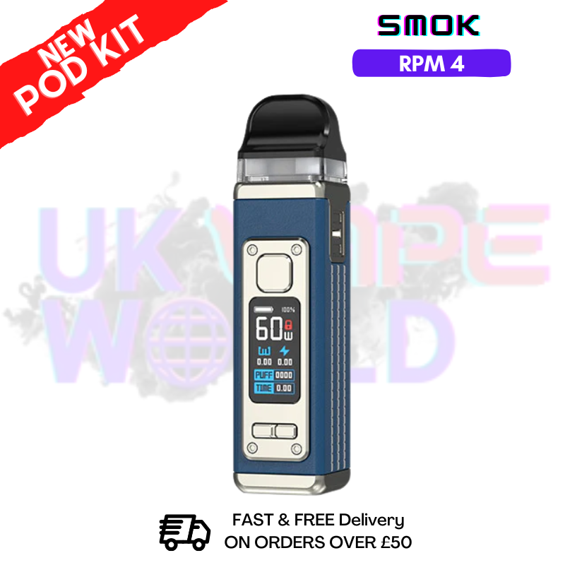 Blue Leather Smok Rpm 4 kit Pod + Free Nic Salt (PRICE £21.99) - ukvapeworld