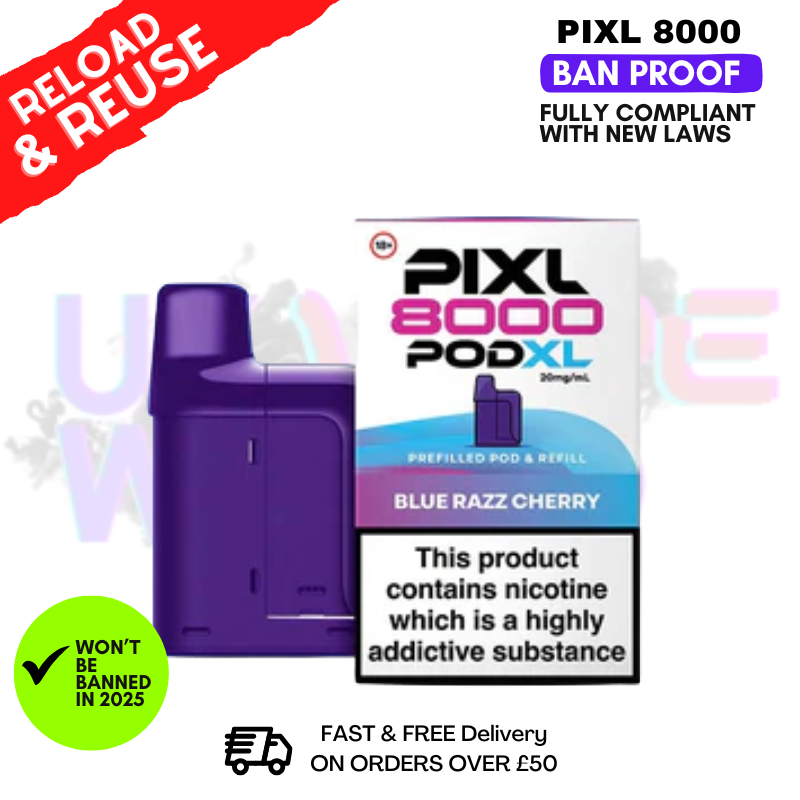 Blue Razz Cherry Pixl 8K Replacement Pods (Refil Pack)