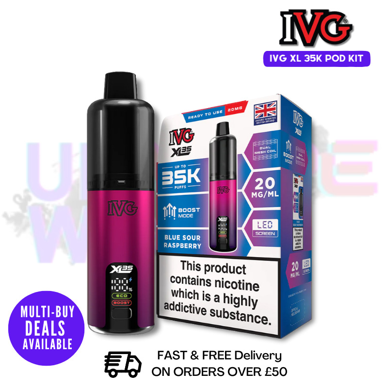 Shop Blue sour Raspberry - IVG 35K XL 35,000 Puff Vape Pen Kit - Buy Online