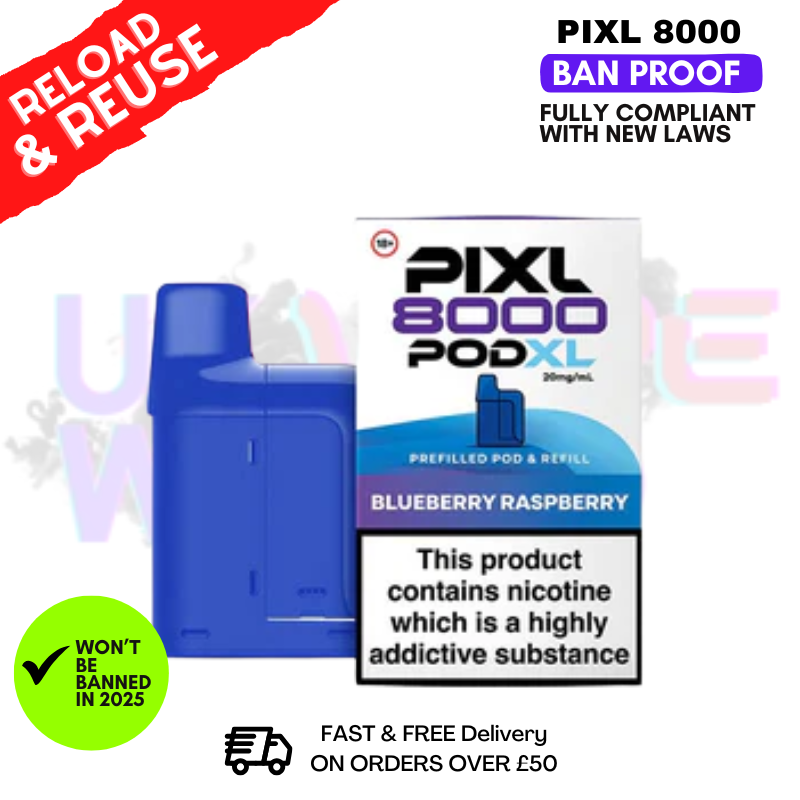 Blueberry Raspberry Pixl 8K Replacement Pods (Refil Pack)