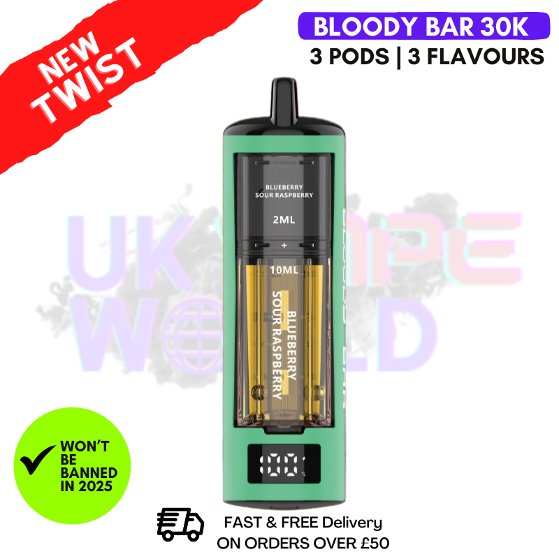 Blue Sour Raspberry Bloody Bar 30K Triple-Twist Kit