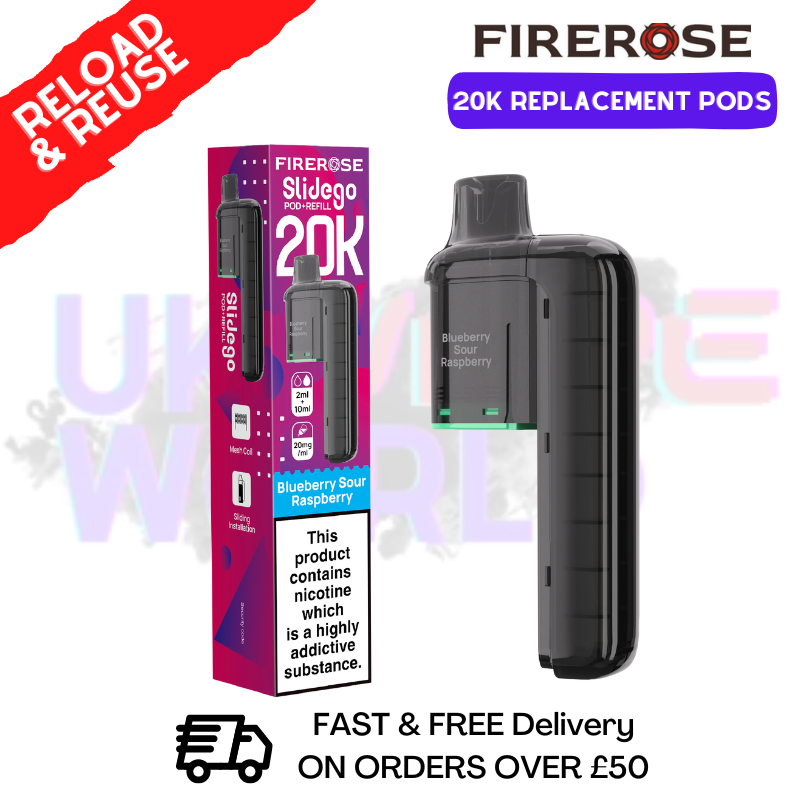 Blue Sour Raspberry Firerose SlideGo 20K Replacement Pods