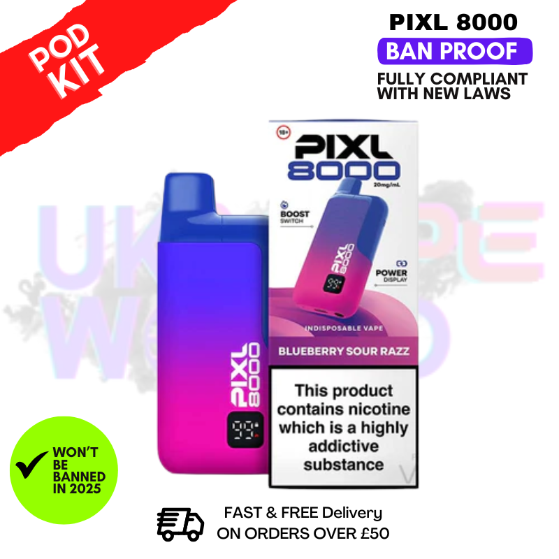 Blueberry Sour Razz Pixl 8K 8000 Puff Pod Kit