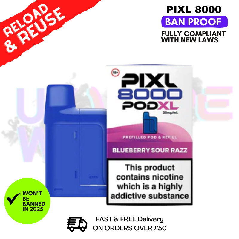 Blueberry Sour Razz Pixl 8K Replacement Pods (Refil Pack)