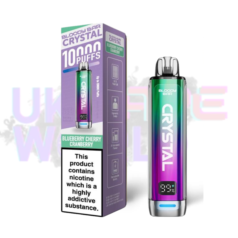 Blueberry Cherry Cranberry Bloody Bar Crystal 10K Puff Box Of 10