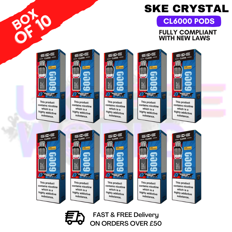 Blueberry Cherry Cranberry SKE Crystal CL6000 Prefilled Pod Box Of 10 - ukvapeworld