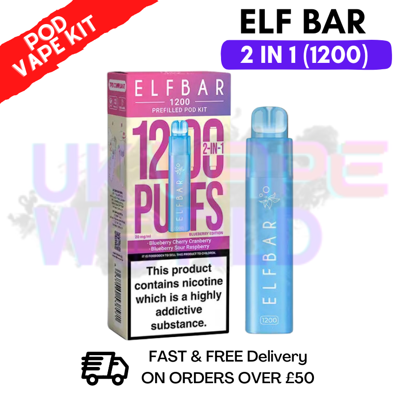 Shop Blueberry Edition Elf Bar 1200 Puffs Prefilled Pod Kit - UK Vape World
