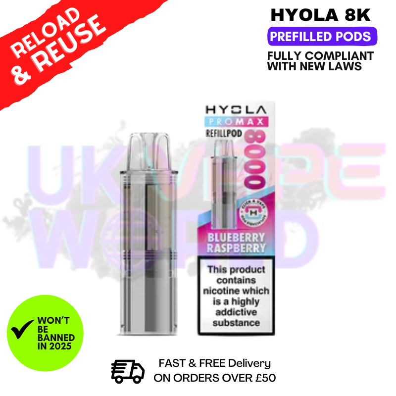 shop Blueberry Raspberry Hyola Pro Max 8000 Replacement Pod - ukvapeworld