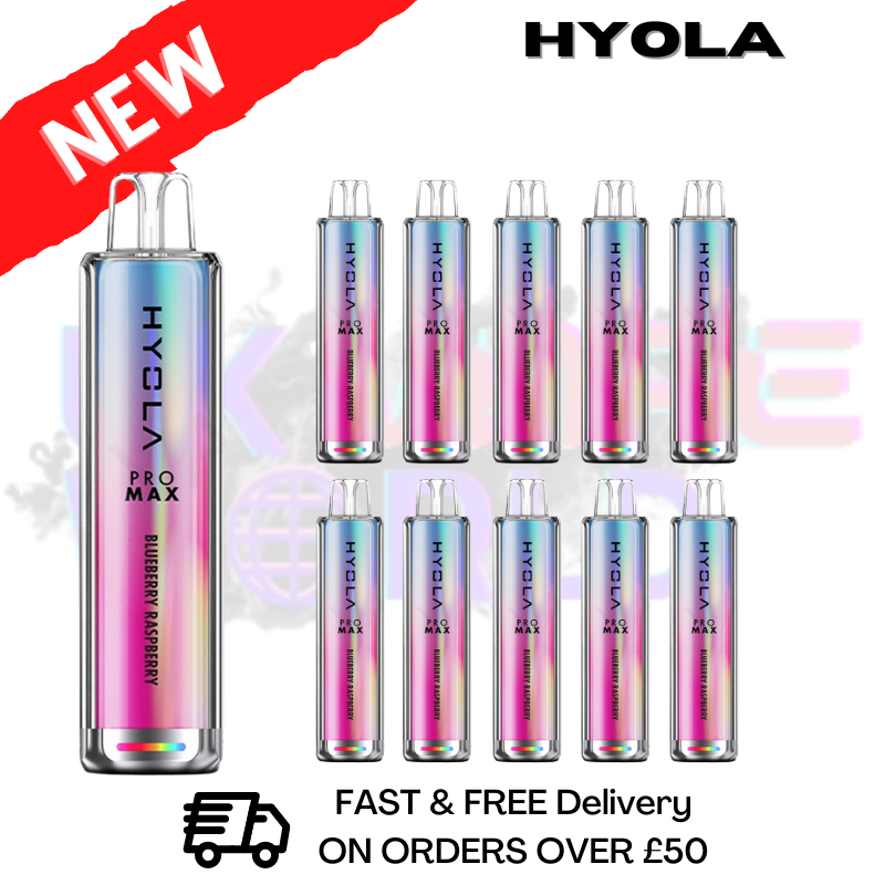 Shop Blueberry Raspberry Hyola Pro Max 8000 Puff Box Of 10 - UK Vape World