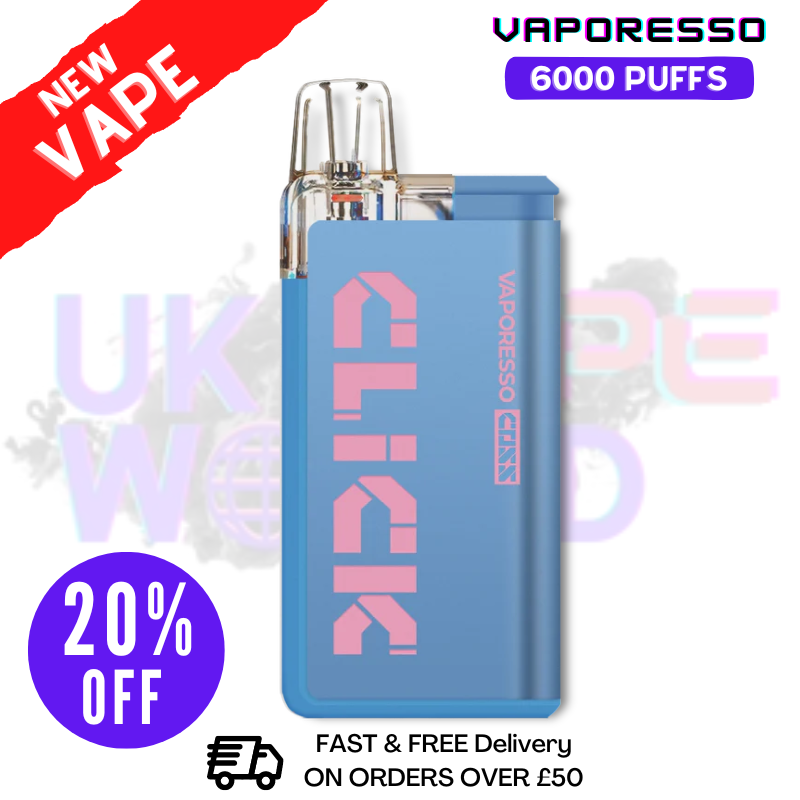 Blueberry sour Raspberry Vaporesso 6K Coss Click Disposable Kit - ONLY £8.99