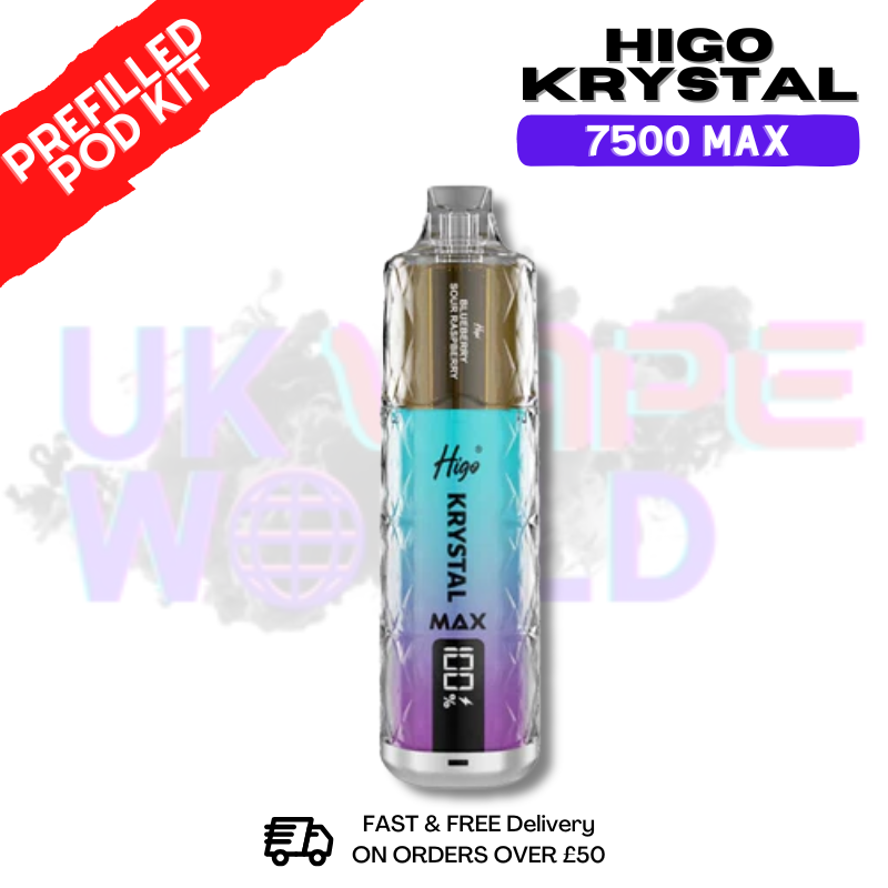 Blueberry Sour Raspberry Krystal Higo 7500 Max Prefilled Pod Kit - ukvapeworld