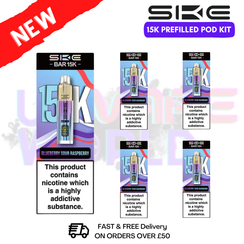 Blueberry Sour Raspberry SKE 15K Puff Prefilled Pod Kit Box of 5 - ukvapeworld