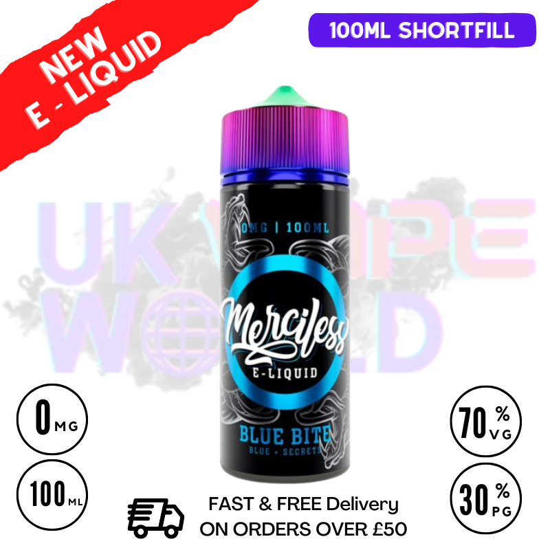 Blue Bite Merciless Shortfill Juice 100ML Eliquid-ukvapeworld