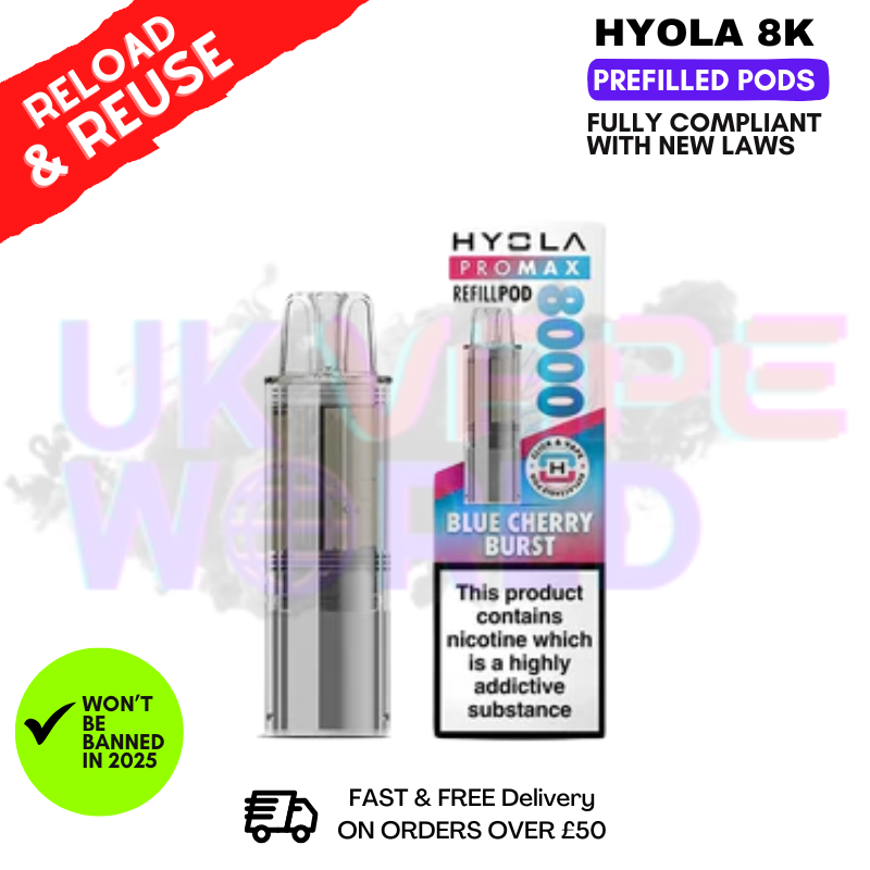 shop Blue Cherry Burst Hyola Pro Max 8000 Replacement Pod - ukvapeworld