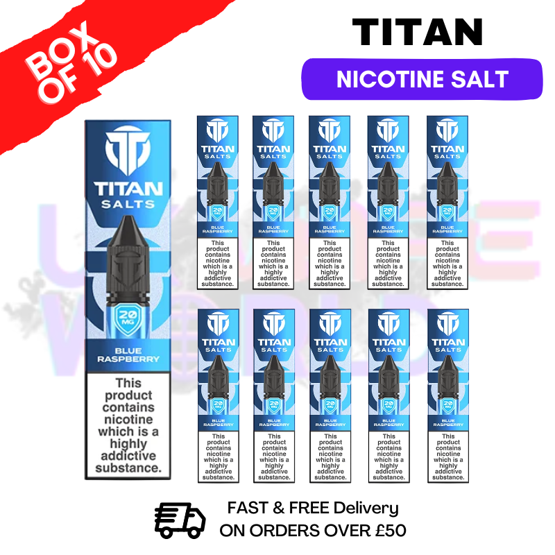 Blue Raspberry Titan 10ml Nic Salt BOX OF 10 - ukvapeworld