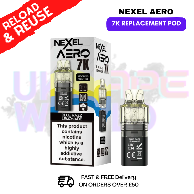 Blue Razz Lemonade Nexel Aero 7K Replacement Pods - ukvapeworld