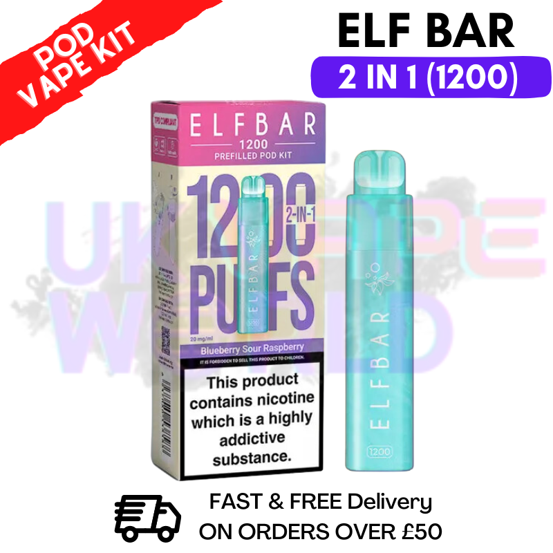 Blue Sour Raspberry Elf Bar 1200 Puffs Prefilled Pod Kit