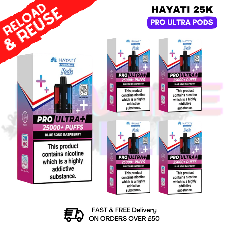 Hayati 25K Blue Sour Raspberry Replacement Pods Box Of 5 - ukvapeworld