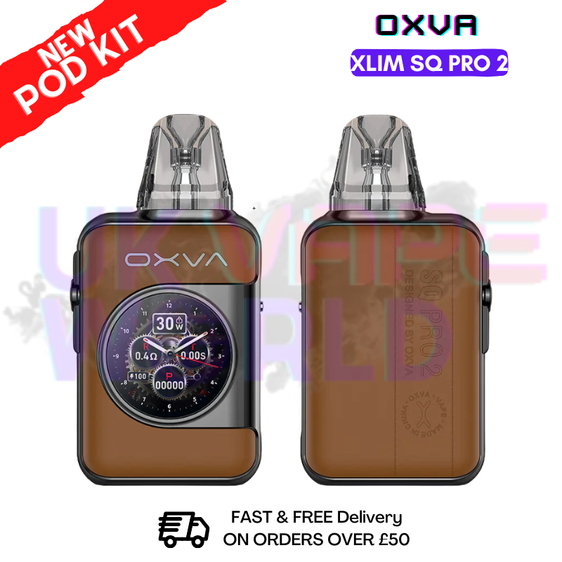 shop Brown Leather Oxva Xlim SQ Pro 2 Kit - ukvapeworld