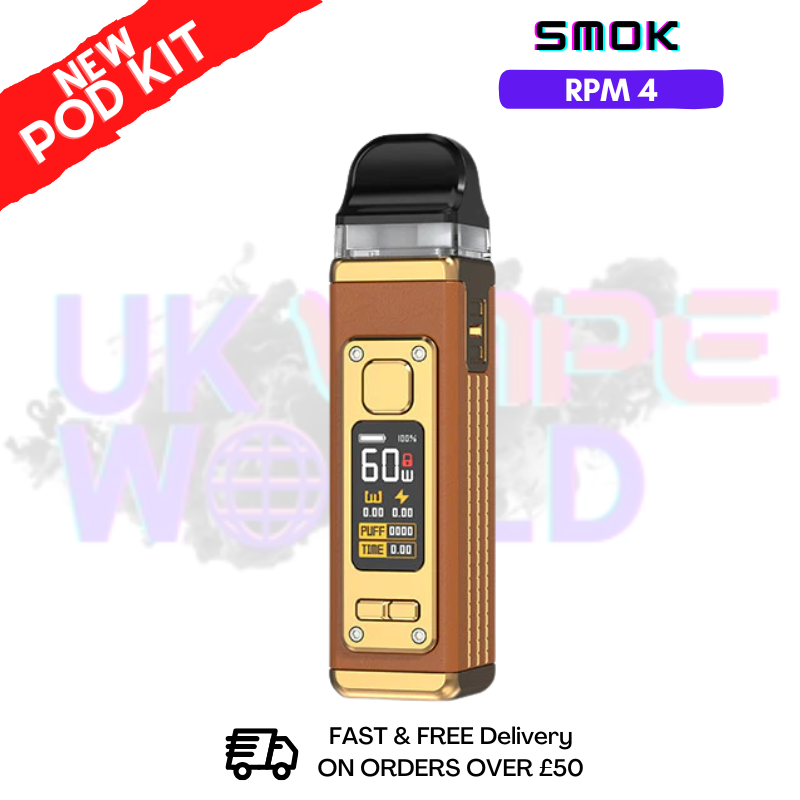 Brown Leather Smok Rpm 4 kit Pod + Free Nic Salt (PRICE £21.99) - ukvapeworld
