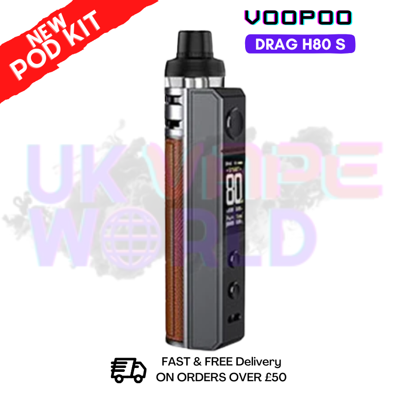 Shop Brown Voopoo Drag H80 s pod Kit + Free Nicsalt - ukvapeworld