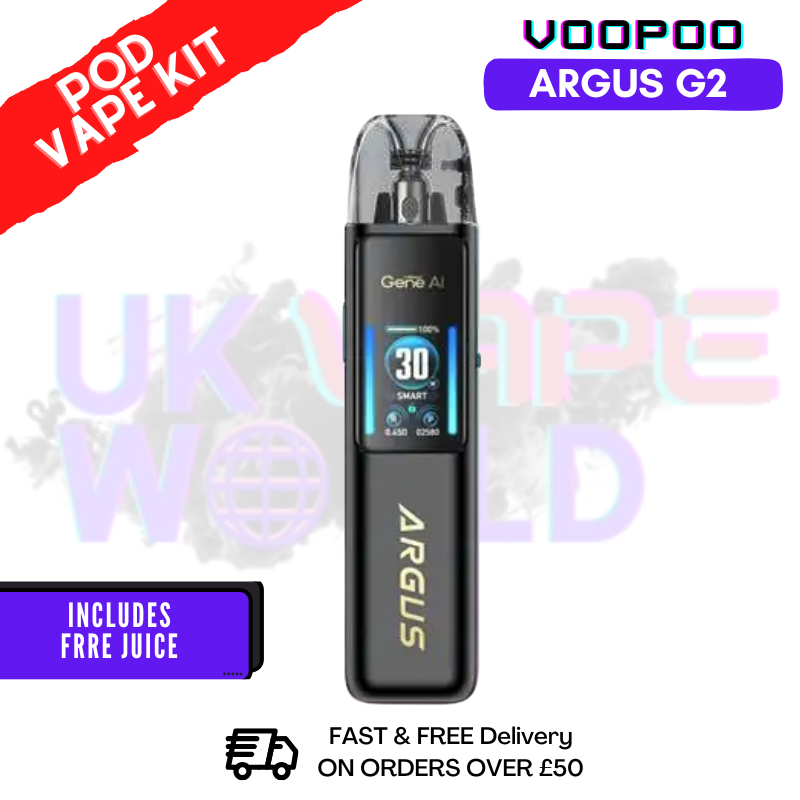 Carbon Fibre VooPoo Argus G2 Kit + 2 Free Nic Salts
