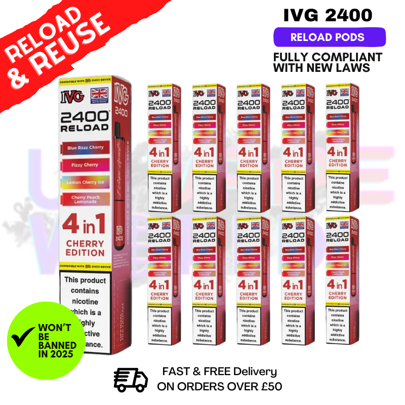 Cherry Edition IVG 2400 RELOAD Pods - Box Of 10