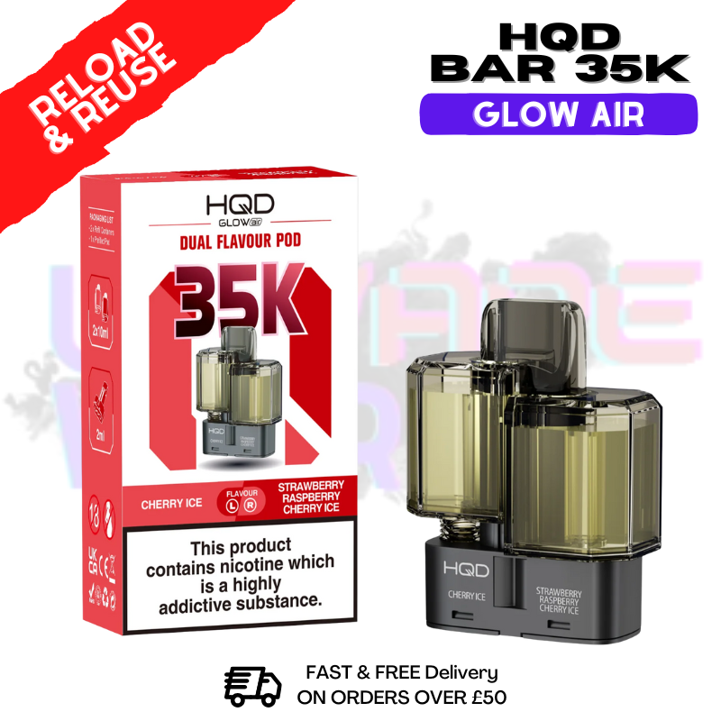 Cherry ICE HQD 35K Glow Air Replacement Pods - ukvapeworld