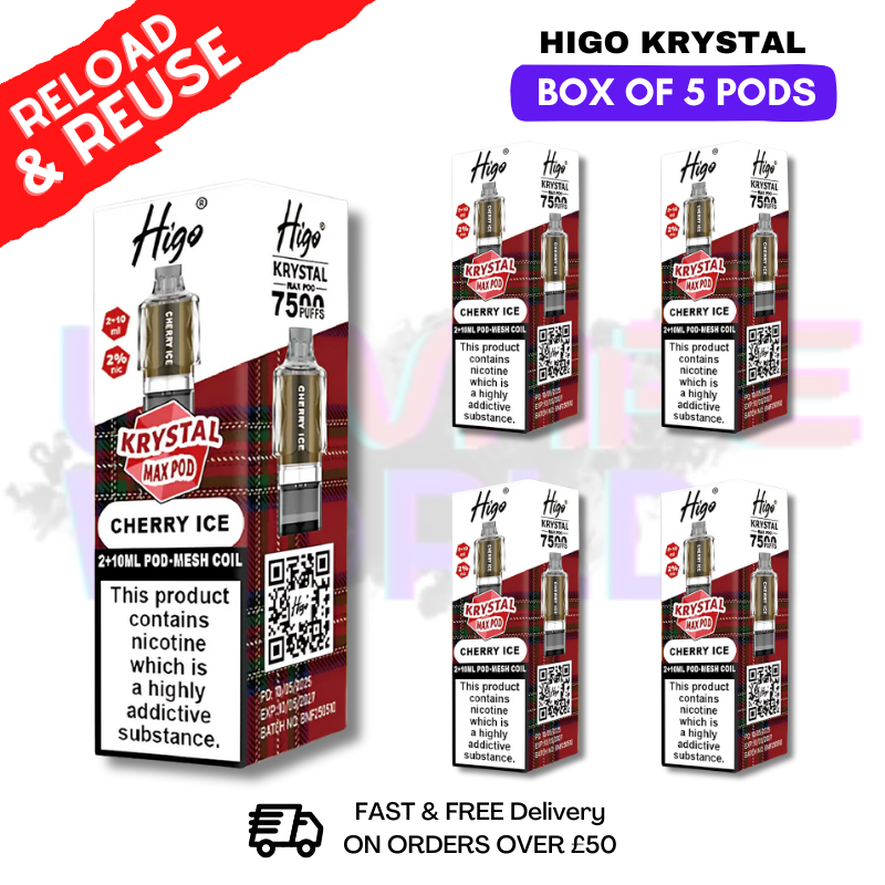 Cherry Ice Krystal Higo Max Replacement Pods BOX OF 5 - ukvapeworld
