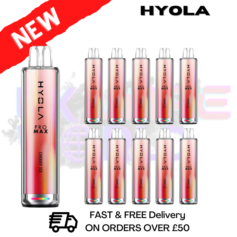 Shop Cherry Ice Hyola Pro Max 6000 Puff Box Of 10 - UK Vape World 