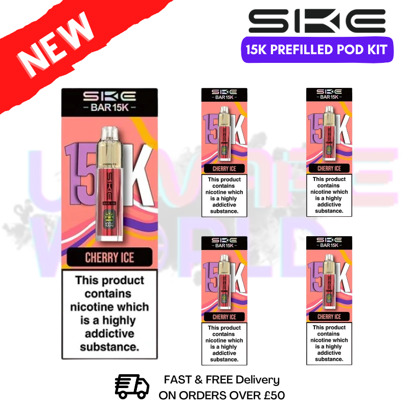 Cherry Ice SKE 15K Puff Prefilled Pod Kit Box of 5 - ukvapeworld