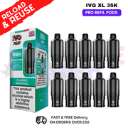 Classic Menthol IVG XL 35K Replacement Pods Box Of 10 - ukvapeworld