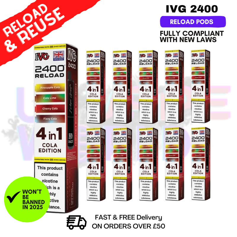 Cola Edition IVG 2400 RELOAD Pods - Box Of 10