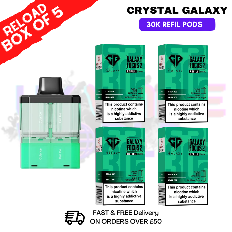Shop Cola Ice Crystal Galaxy 30K Replacement Pods Box Of 5 - Ukvapeworld